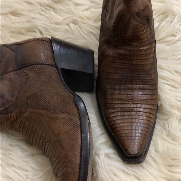 DAN POST 100% Genuine Teju Lizard Cowboy Boots - Picture 3 of 8